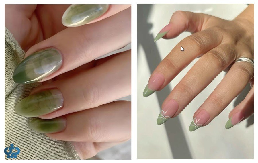 مدل ناخون سبز ماچا