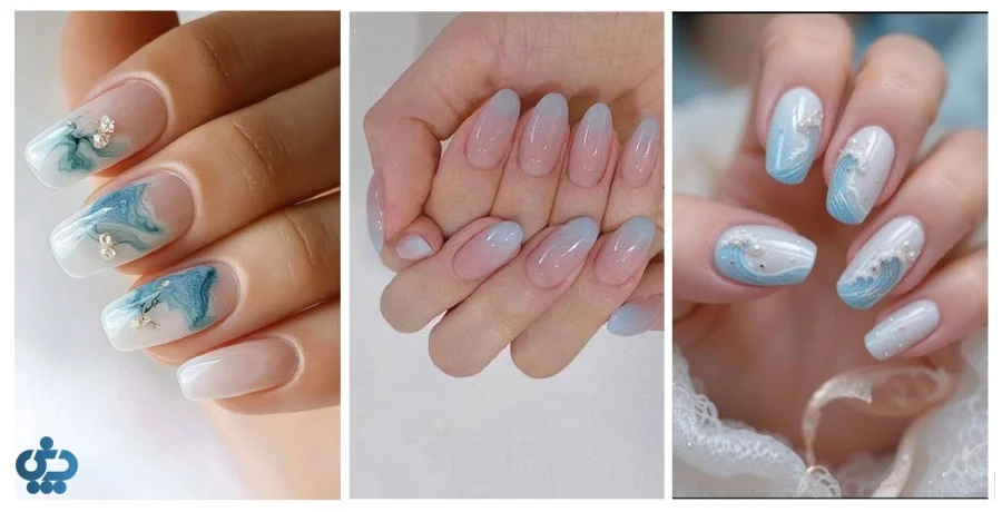 مدل ناخون آبی مه آلود برای تمامی فصول