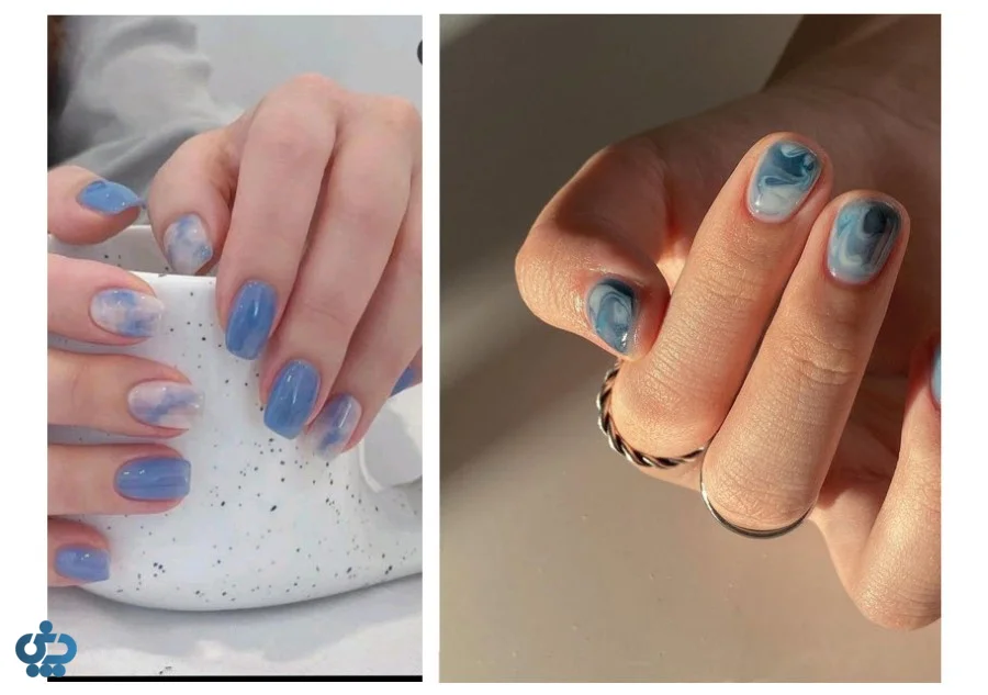 مدل ناخون آبی مه آلود برای تمامی فصول