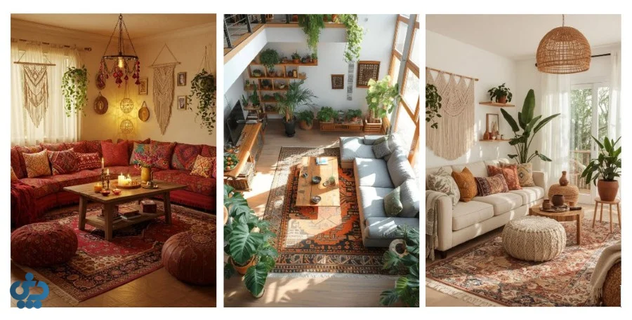 دکوراسیون بوهو در اتاق پذیرایی
