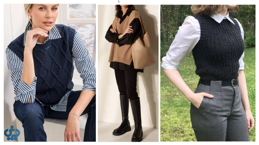 استایل با وست بافتنی