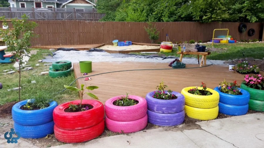 باغچهای رنگارنگ با وسایل بازیافتی!