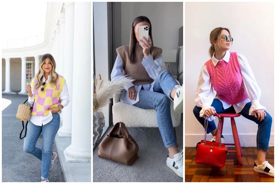 بهترین ترکیب رنگ‌ها برای استایل با وست بافت زنانه + ۳۳ مدل جذاب