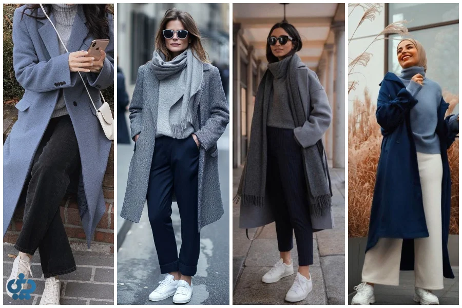 استایل آبی نفتی با خاکستری