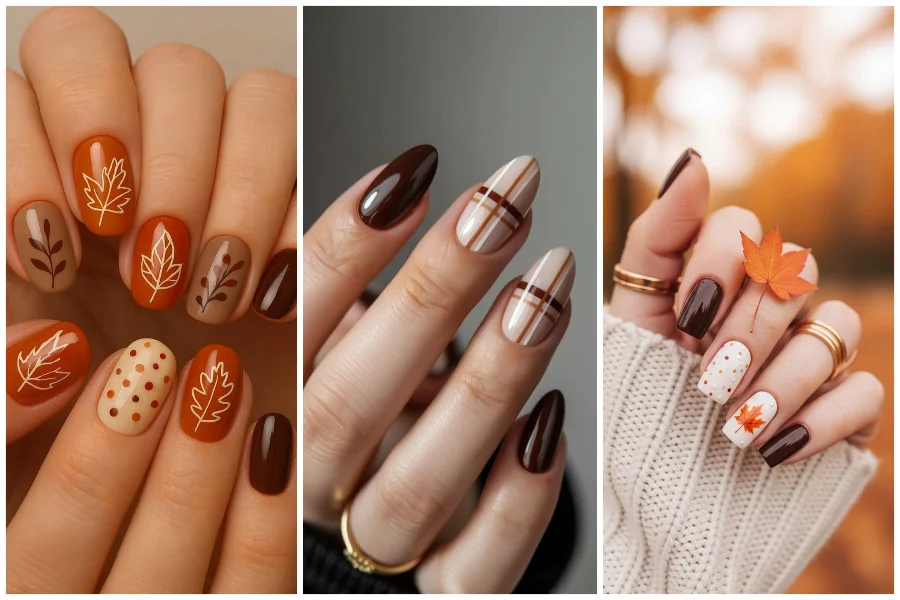 ایده‌های جذاب طراحی ناخن پاییزی؛ ترکیب رنگ‌های گرم و طرح‌های شیک