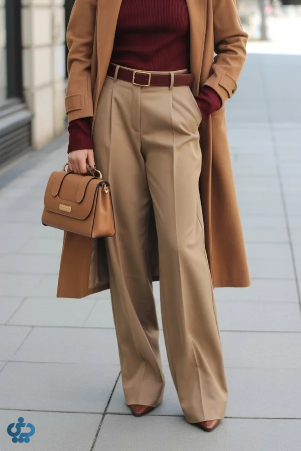 استایل با پالتوی شرابی اورسایز