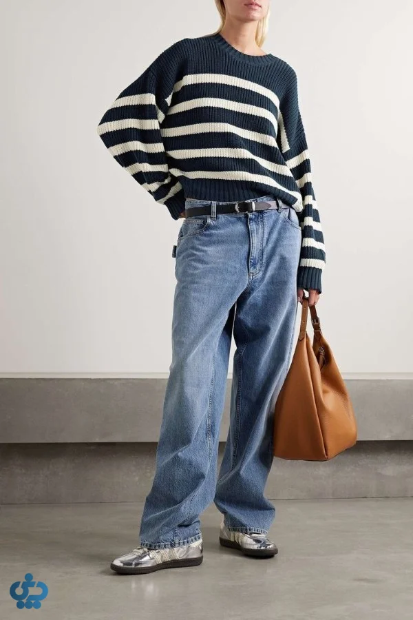 استایل زمستانی با بافت راه راه