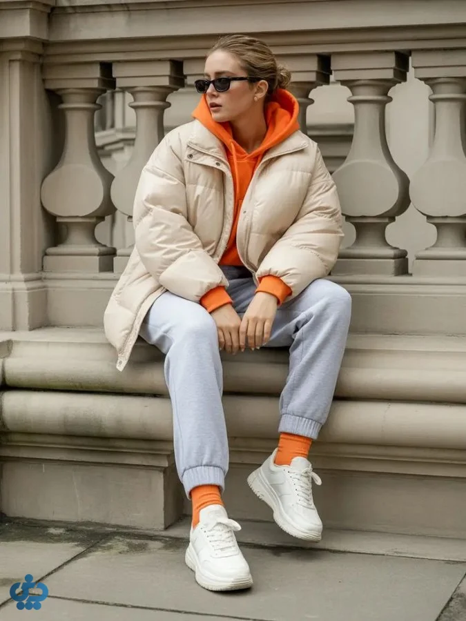 استایل زمستانی با جوراب سفید و رنگی