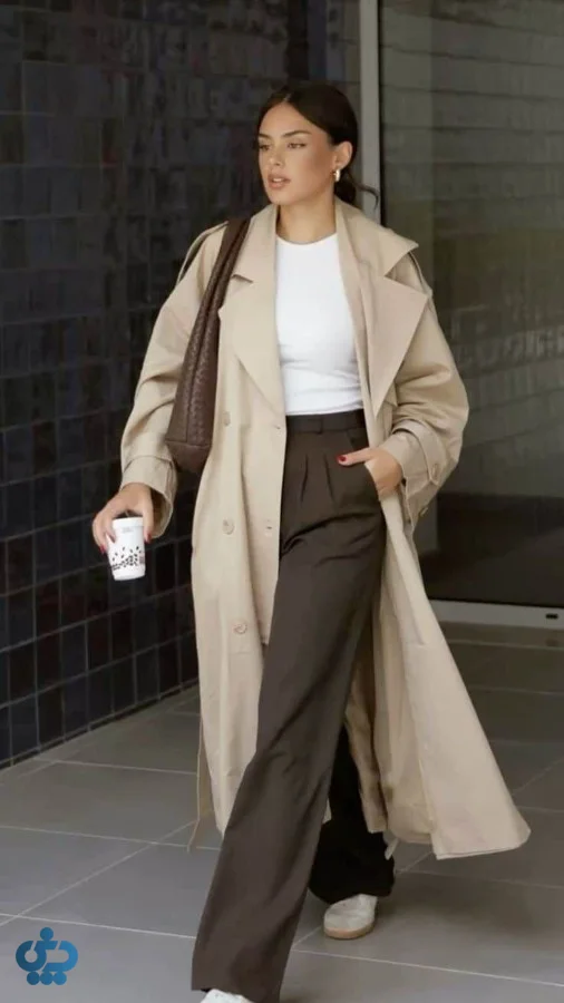 ایده استایل با ترنج کت بژ