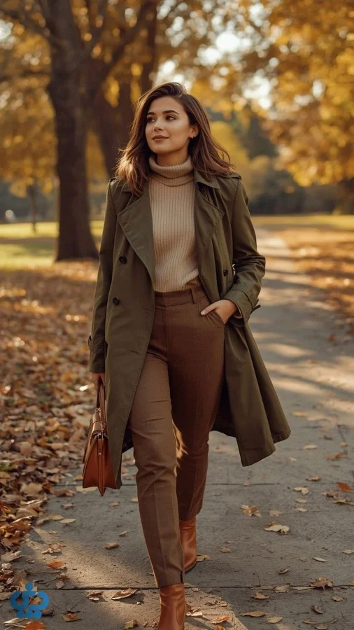 ایده استایل با ترنج کت سبز