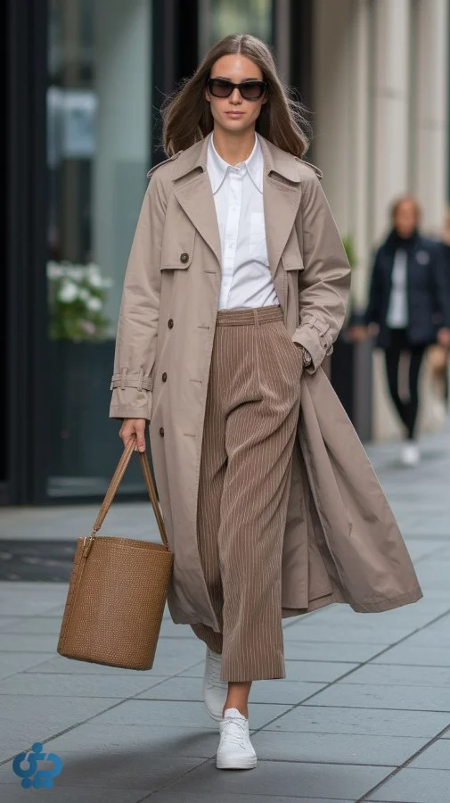 استایل مونوکروماتیک با ترنچ کت