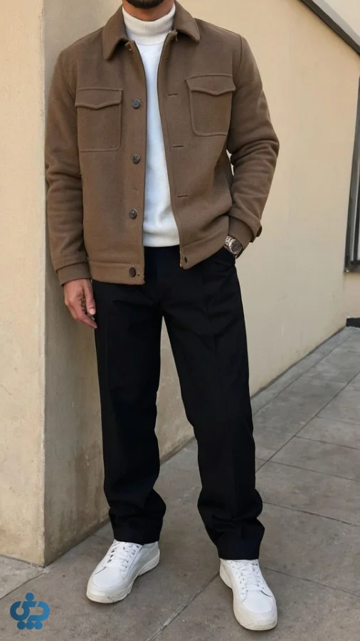 استایل با کت مردانه برای زمستان