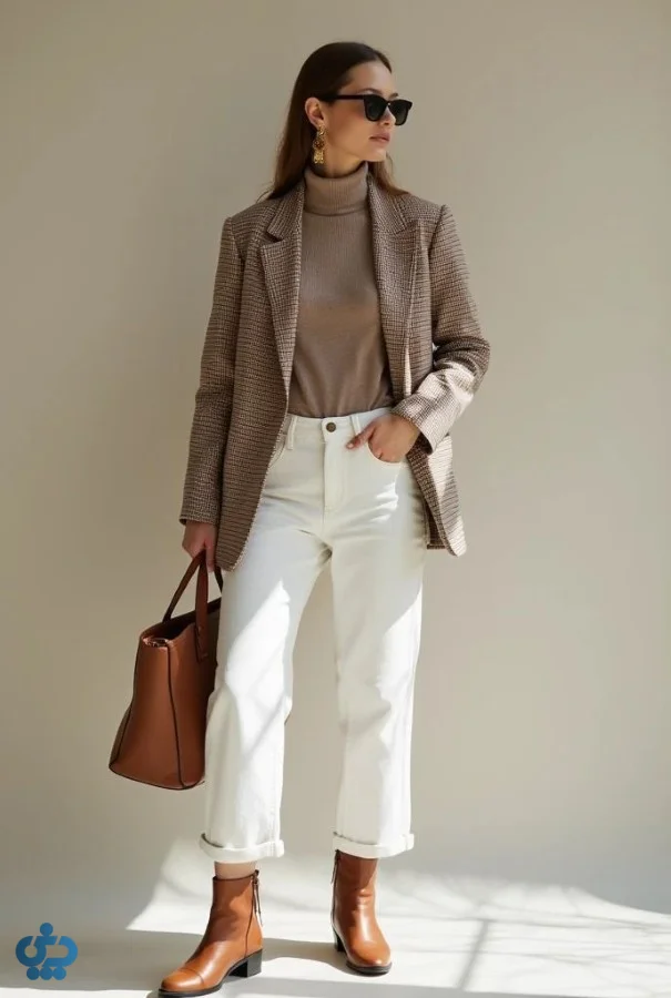 استایل بژ با رنگ سفید