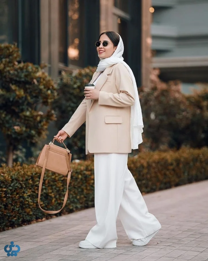 استایل بژ با رنگ سفید