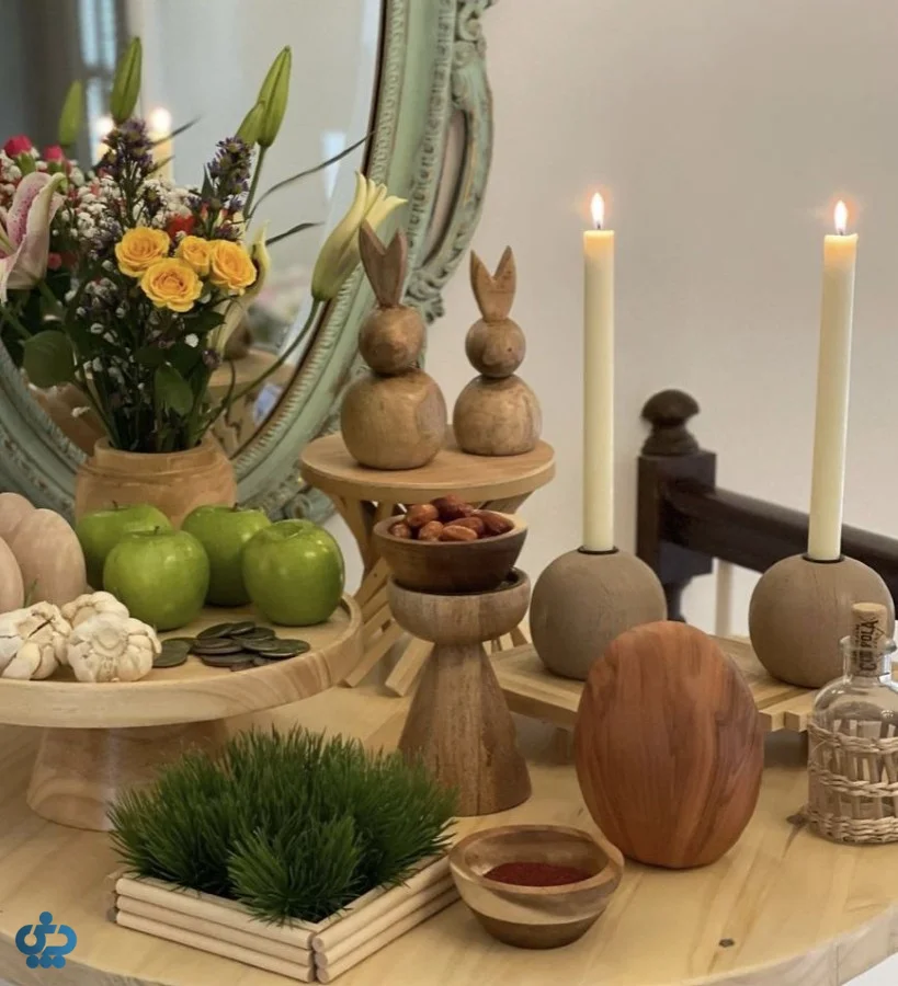 ایده چیدمان سفره هفت سین به سبک روستیک