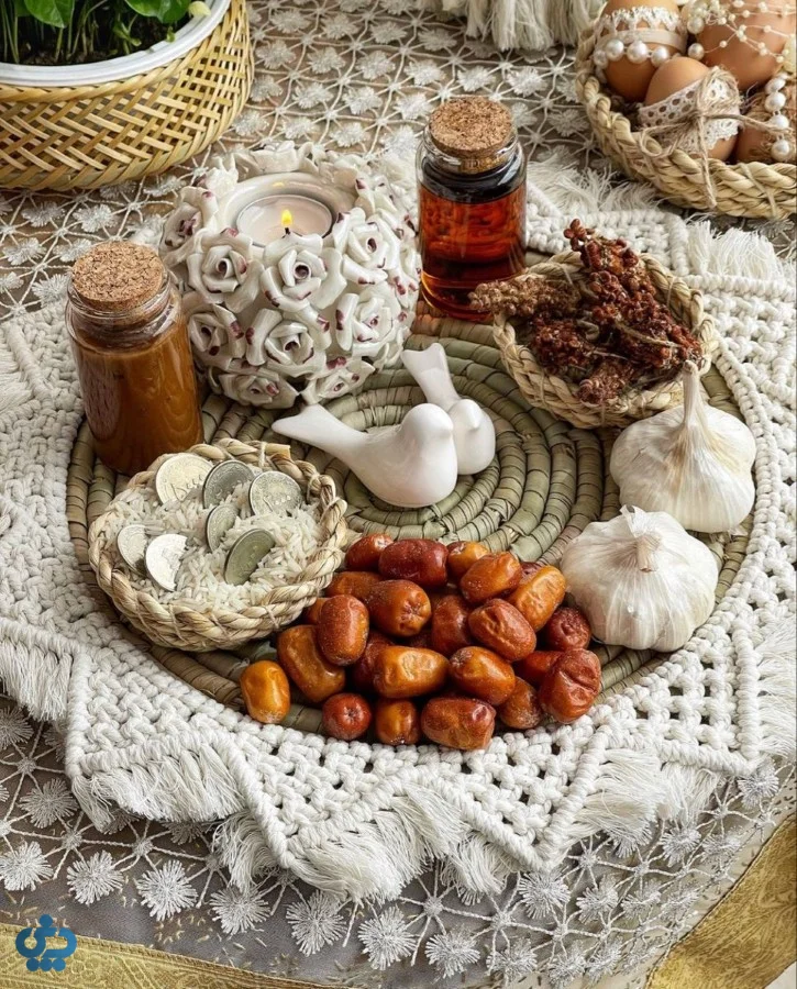 ایده چیدمان سفره هفت سین به سبک روستیک
