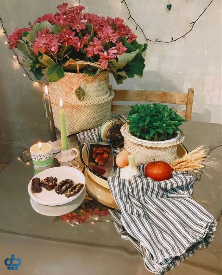 ایده چیدمان سفره هفت سین به سبک روستیک