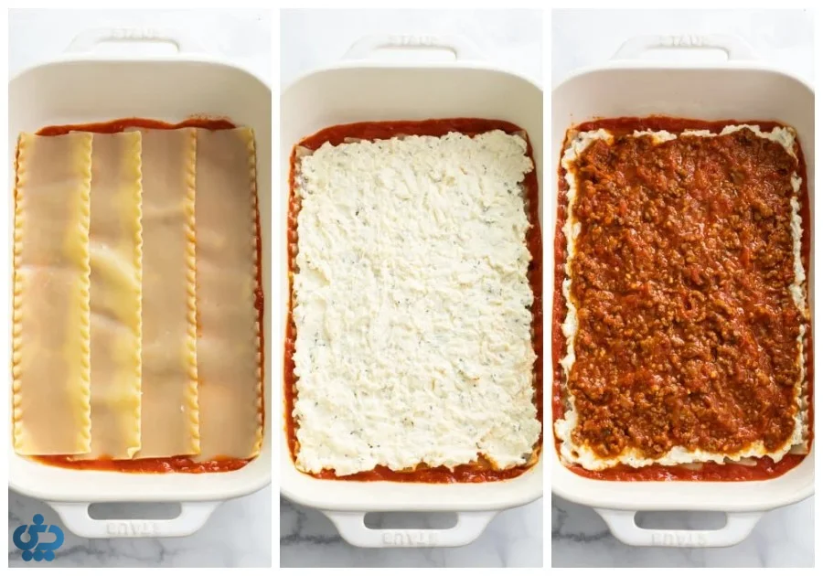 آماده کردن ورقه‌های لازانیا و لایه چینی