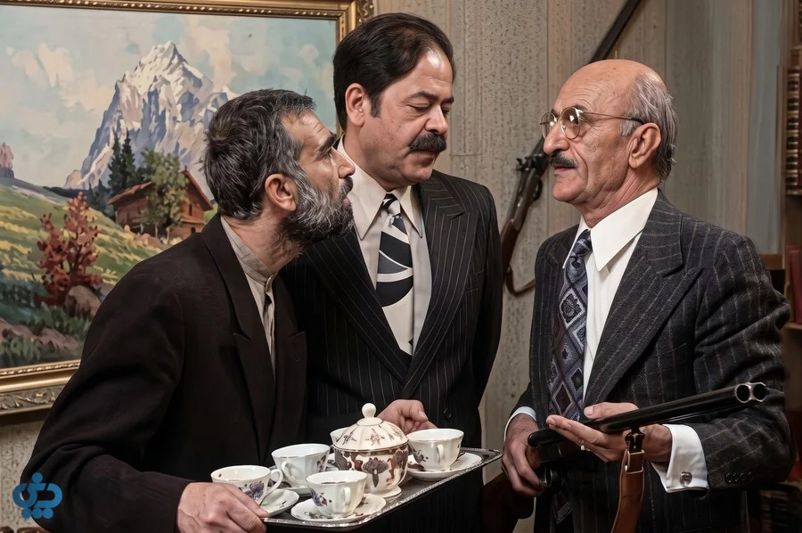 بازیگرا ن سریال دایی جان ناپلئون در حال صحبت کردن